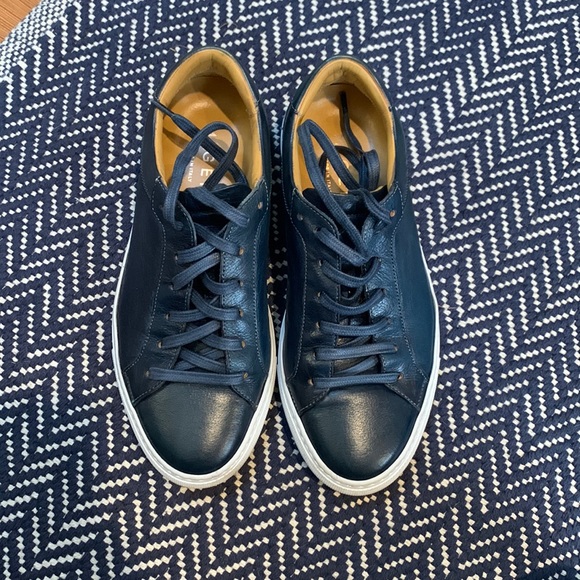 Blue leather sneakers - Picture 1 of 7